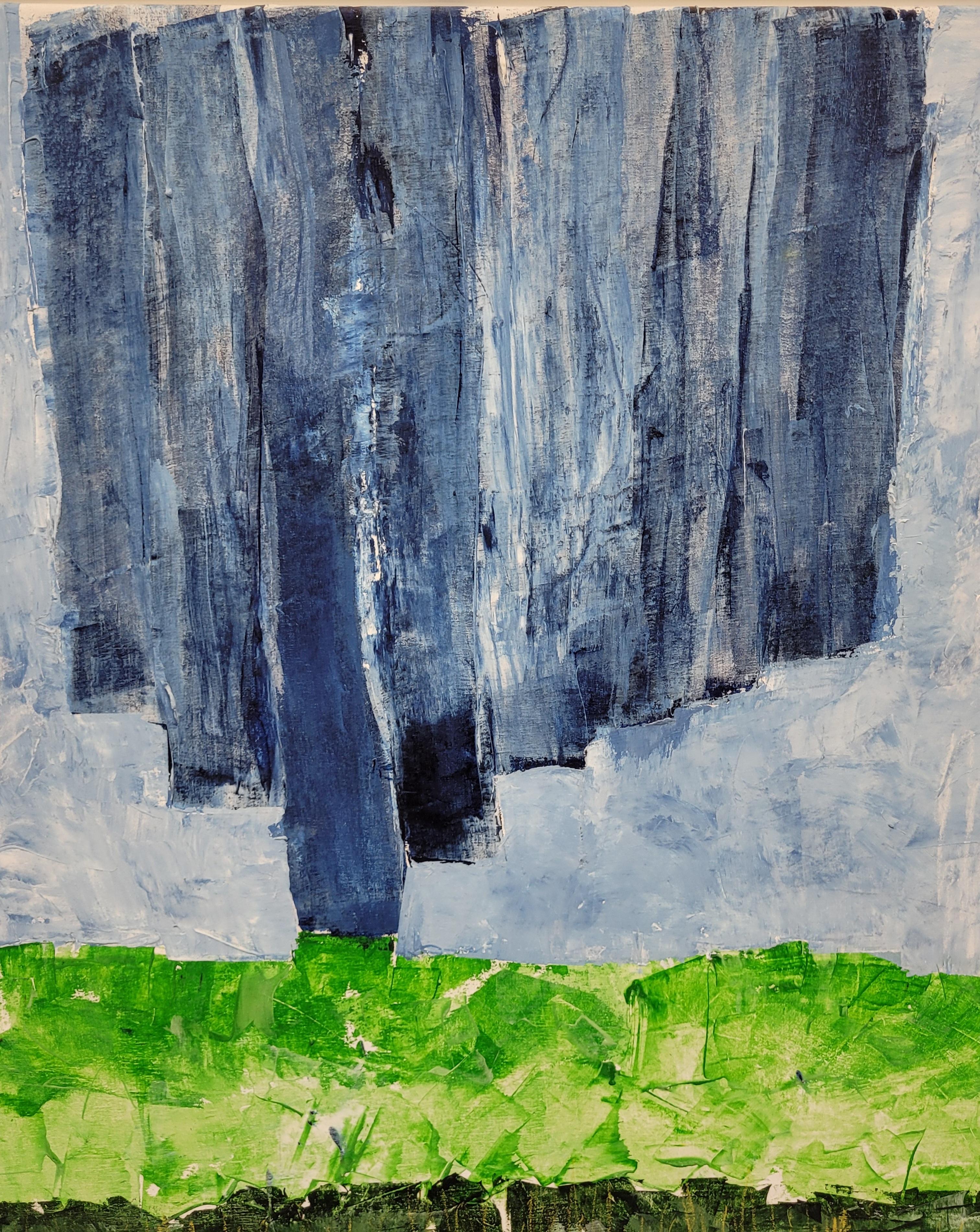 Ein zeitgenössisches abstraktes expressionistisches Farbfeld-Acryl auf Leinwand des französischen Künstlers Christian Manoury. Auf der Rückseite der Leinwand signiert und in einem schlichten weißen Holzrahmen präsentiert. 

Inspiriert von der