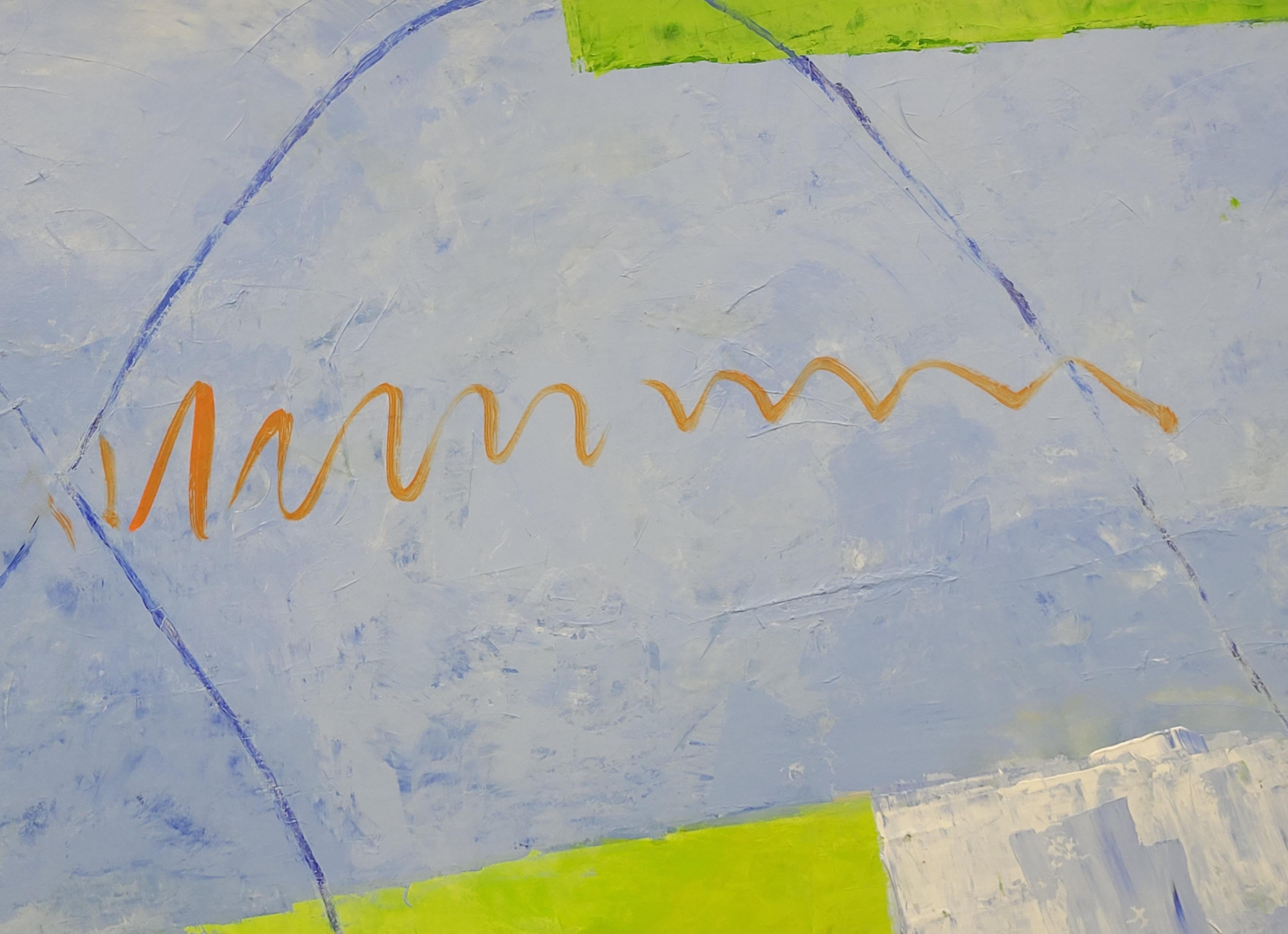 Opera contemporanea di espressionismo astratto con campiture di colore su tela,  Les Champs III - Painting Espressionista di Christian Manoury 