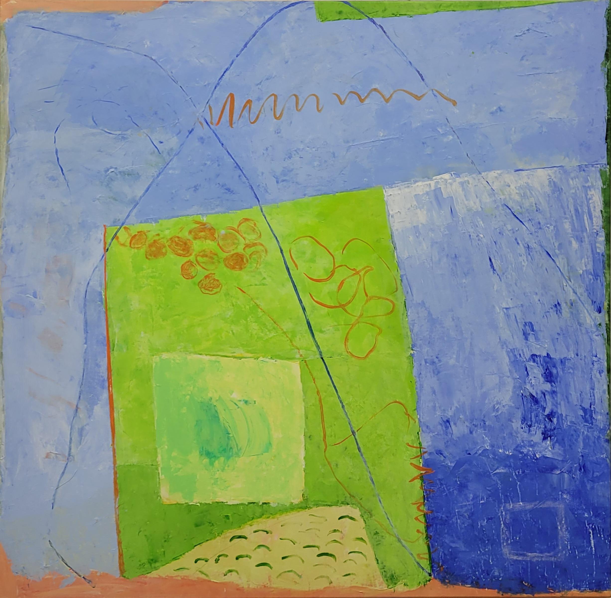 Landscape Painting di Christian Manoury  - Opera contemporanea di espressionismo astratto con campiture di colore su tela,  Les Champs III