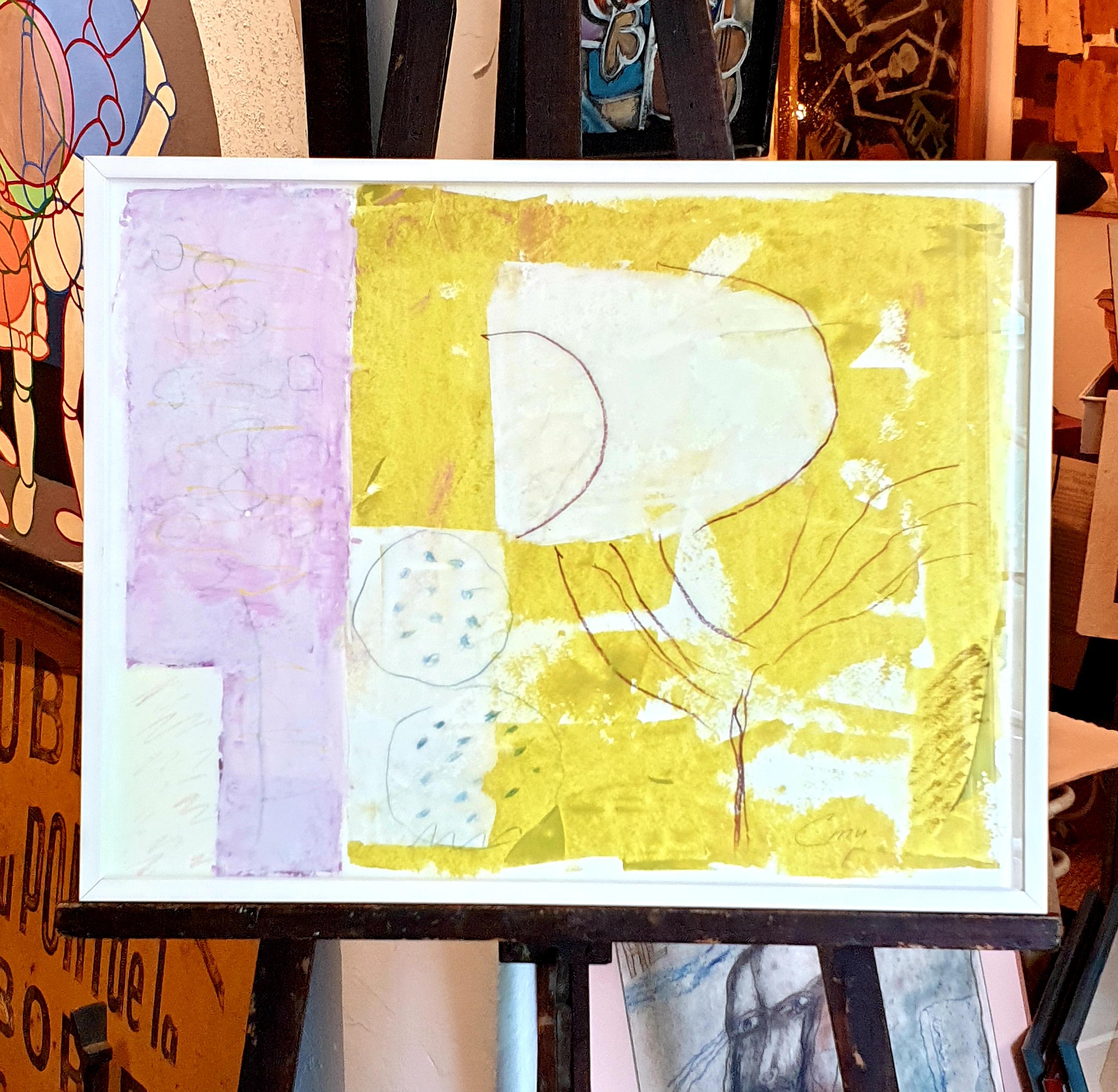 Contemporary French Abstract Expressionist Acrylic on Paper. For Sale 11