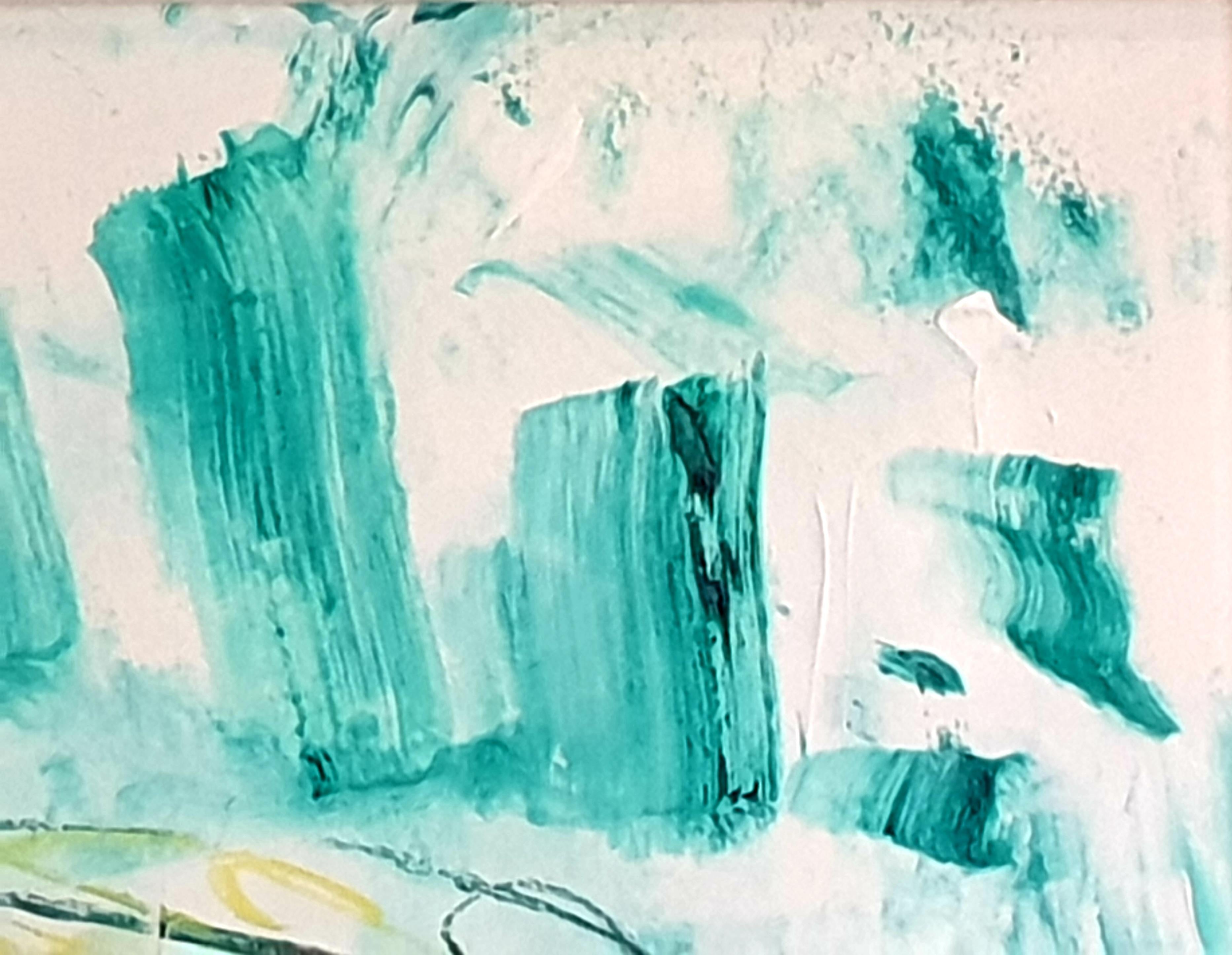 Contemporary French Abstract Expressionist Acrylic on Paper. For Sale 6