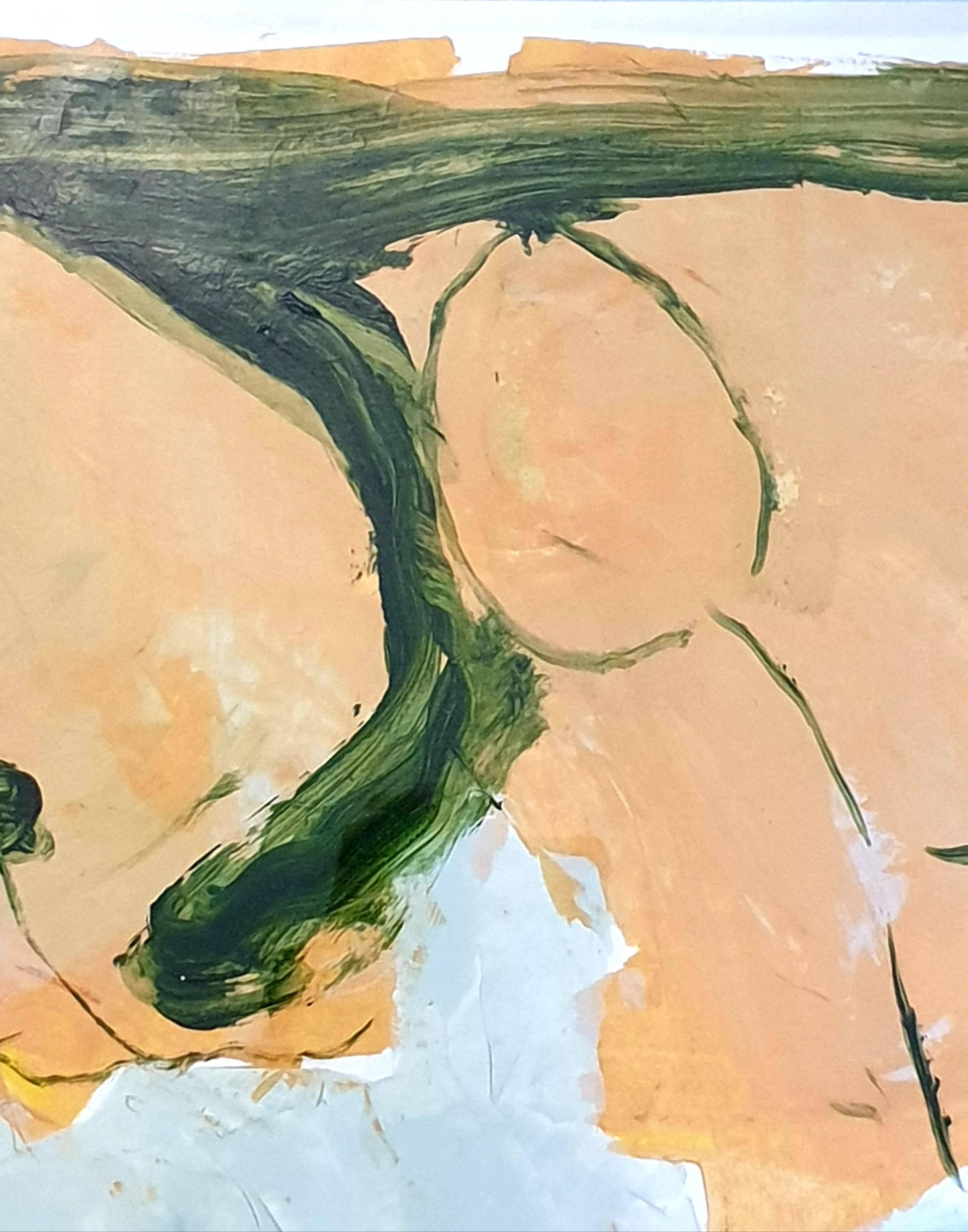 'Landscape'. French Abstract Expressionist Acrylic on Paper. For Sale 2