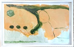 Paysage". Acrylique sur papier de style expressionniste abstrait français.