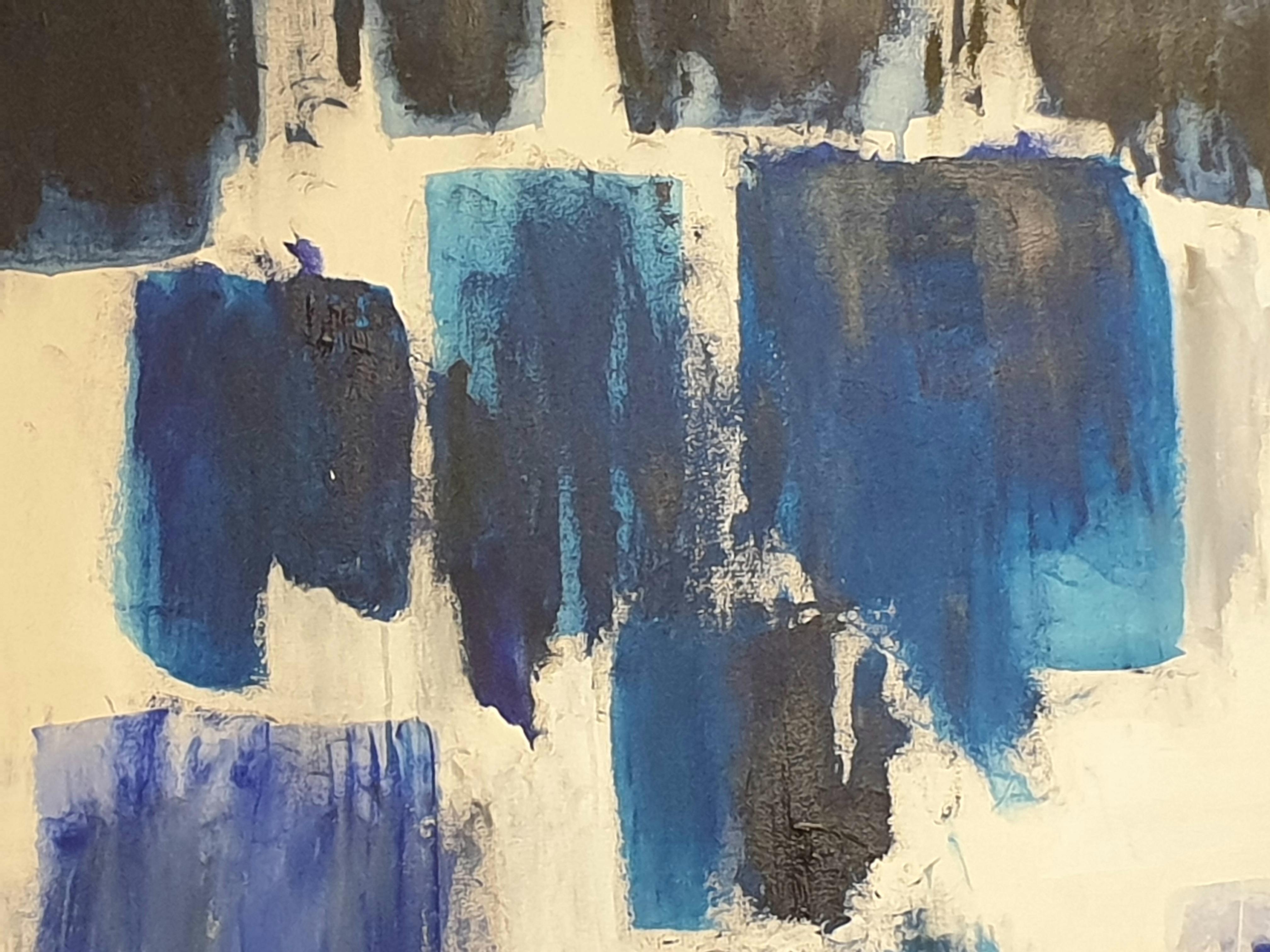 Large Contemporary French Abstract Expressionist Acrylic on Canvas. - Painting by Christian Manoury 