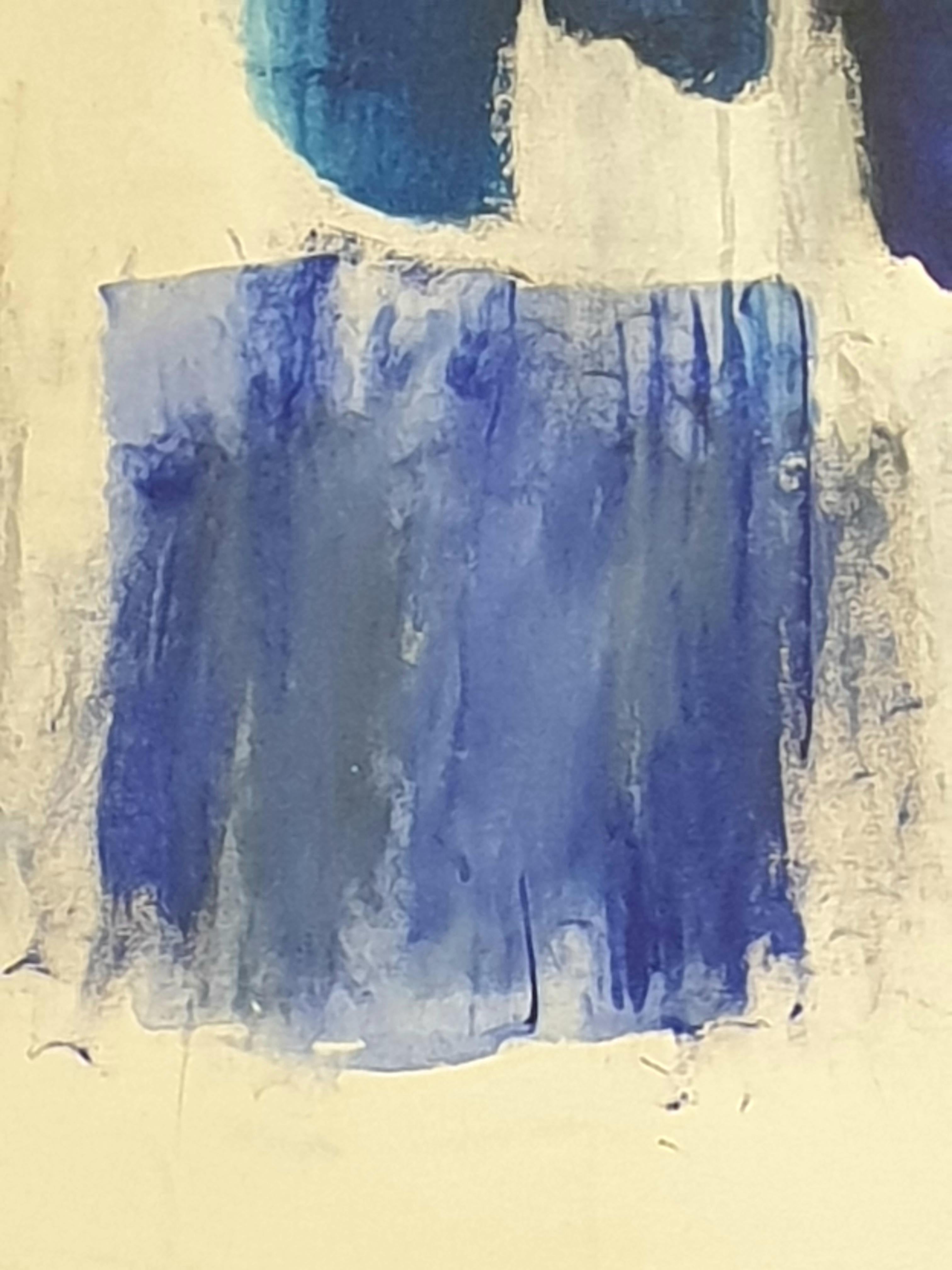 Large Contemporary French Abstract Expressionist Acrylic on Canvas. - Beige Abstract Painting by Christian Manoury 