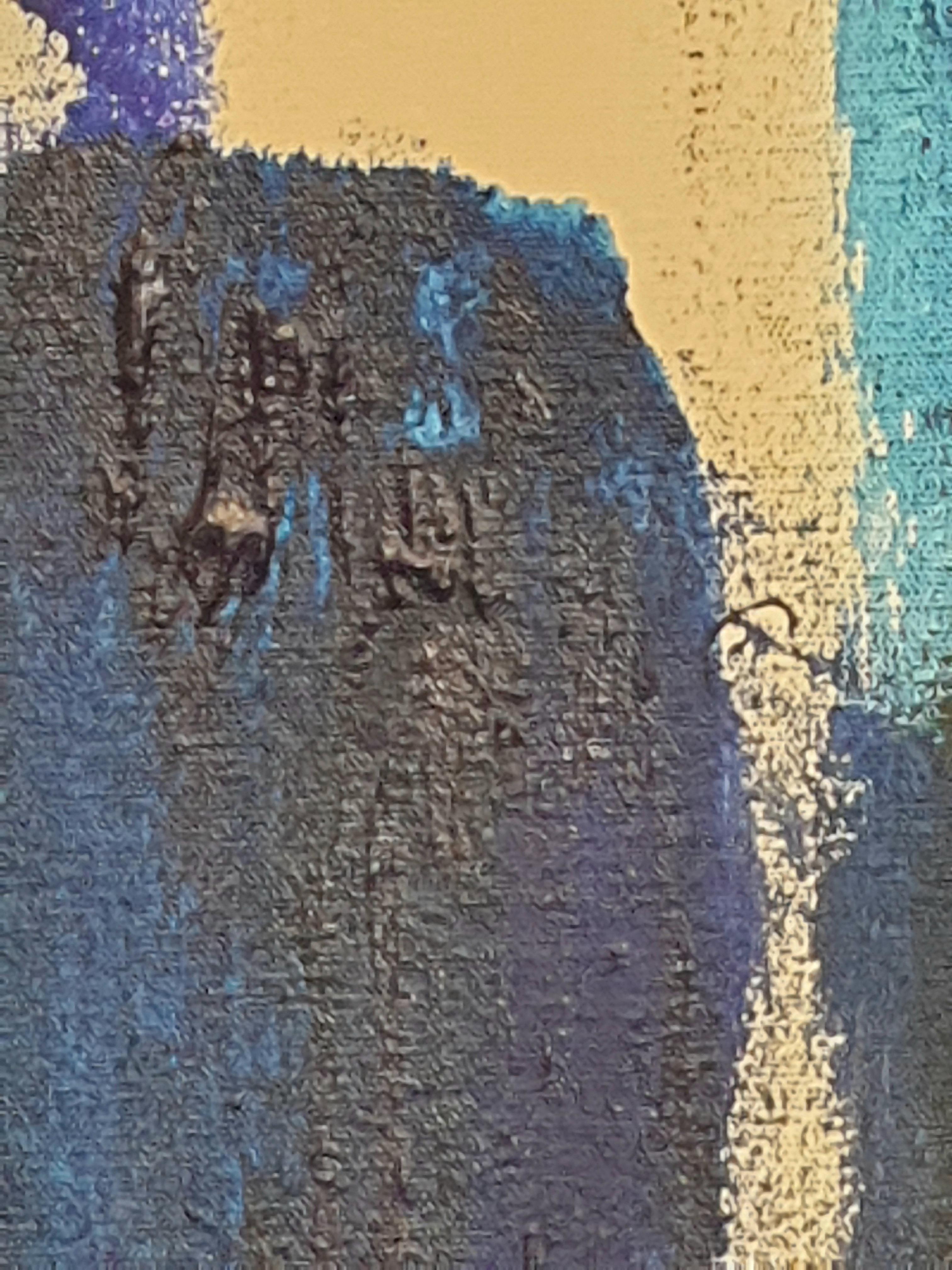 Large Contemporary French Abstract Expressionist Acrylic on Canvas. For Sale 5