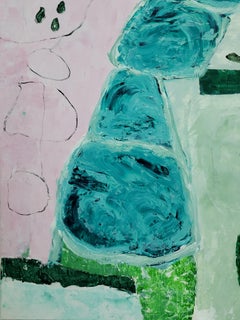 Les Champs V, acrilico espressionista astratto su tela. 160 cm x 130 cm.