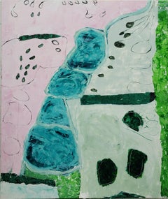 Les Champs V, acrilico espressionista astratto su tela. 160 cm x 130 cm.