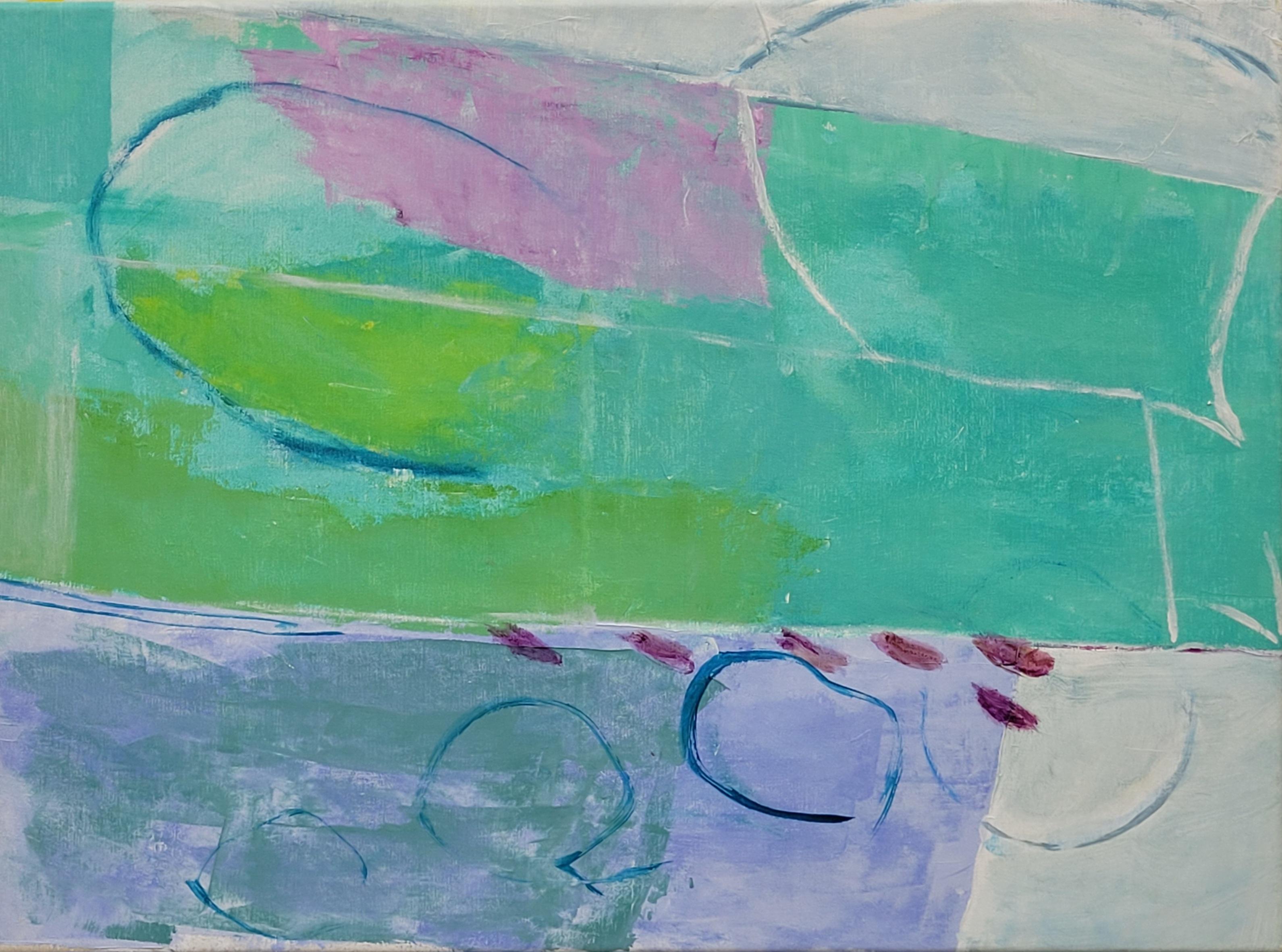 Les Champs XII, Abstract Expressionist Acrylic on Canvas, 46x61 cm