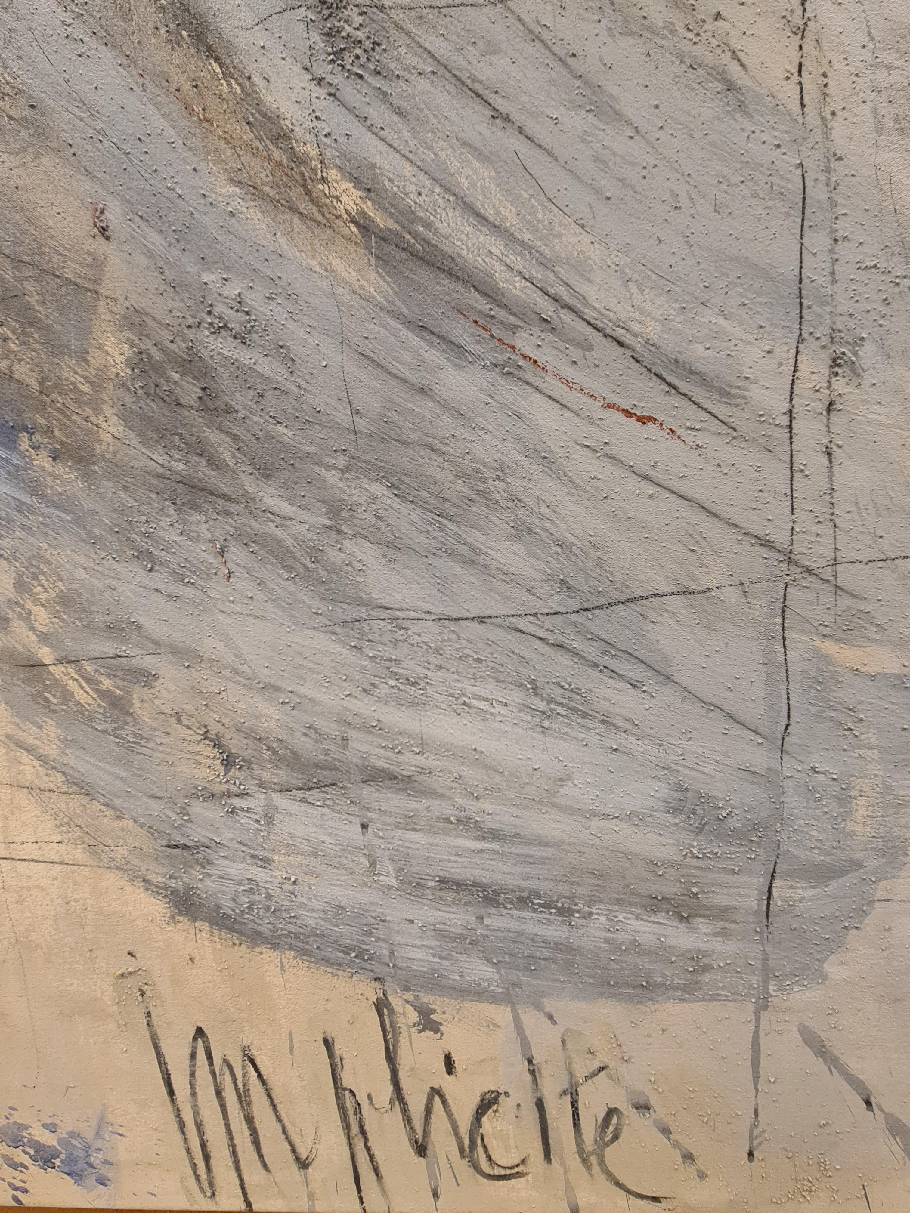 Implicite“, großformatiges abstrakt-expressionistisches Ölgemälde, Acryl und Sand auf Leinwand (Abstrakter Impressionismus), Painting, von Christian Manoury