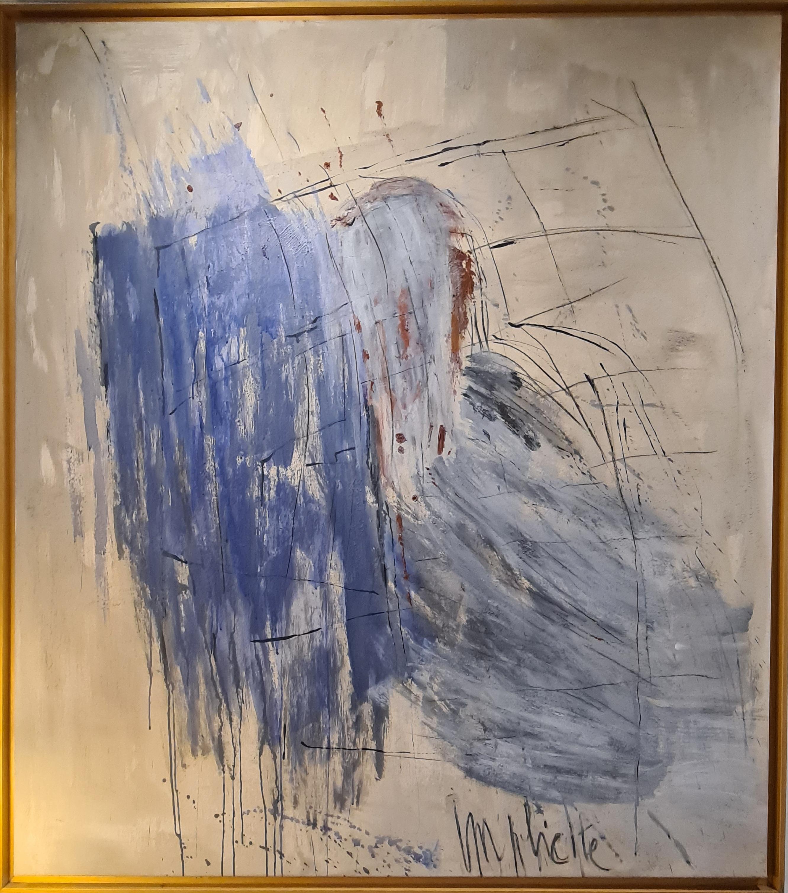 Christian Manoury Abstract Painting – Implicite“, großformatiges abstrakt-expressionistisches Ölgemälde, Acryl und Sand auf Leinwand