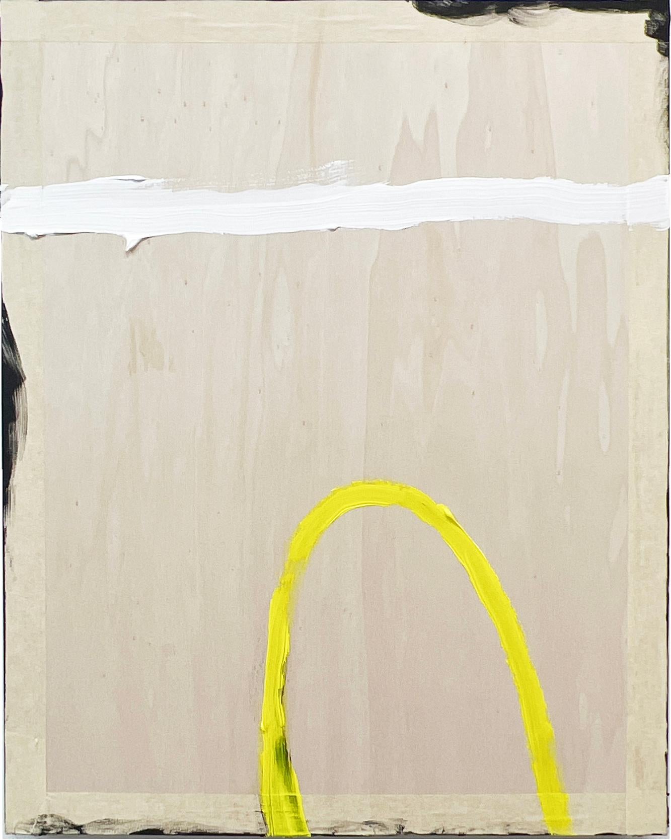 Arc jaune - peinture abstraite originale 