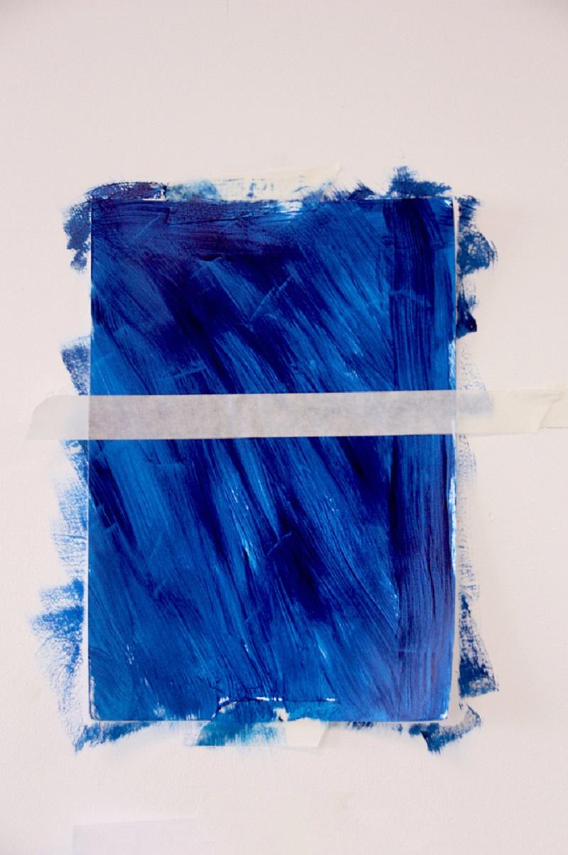 Blue Monolith I
By Christian Möller

Print of original artwork acrylic and tape on paper.
Printed on Albrecht Dürer Art paper.

30 x 20" inches / 76 x 51 cm paper size 
Archival pigment print
Unframed (framing available - please enquire) 
Printed in