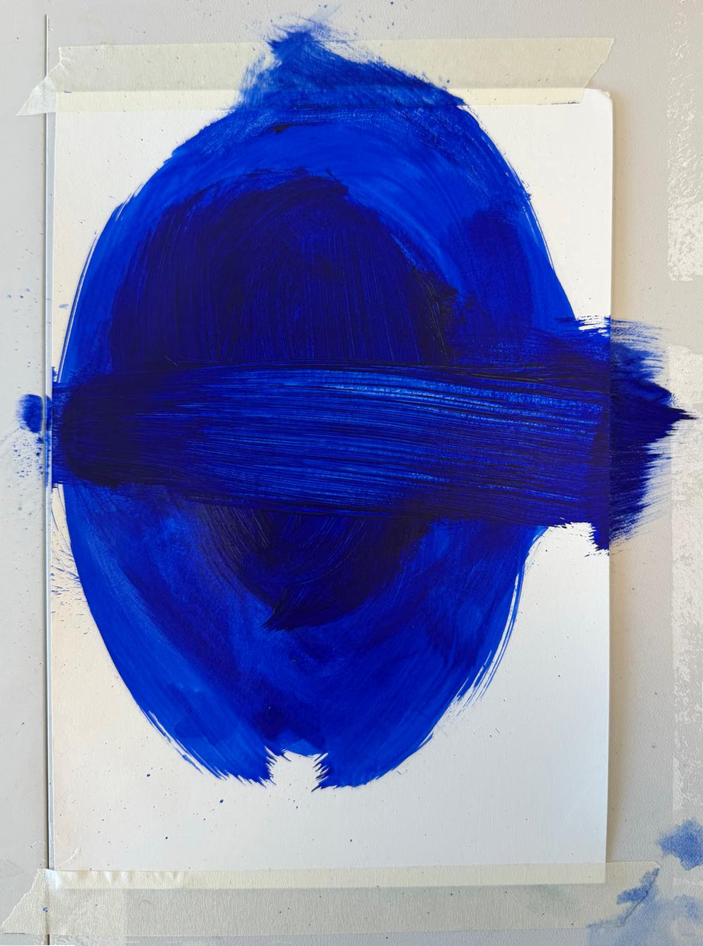 Abstract Art Archival Print Small Blue Singularity by Christian Möller Signed