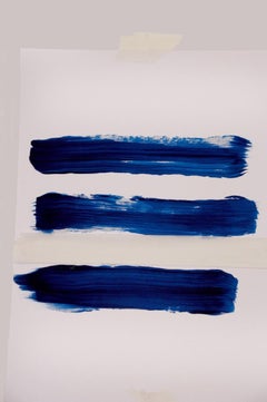 Abstract Art Archival Print Three Stripes Blue Christian Möller Signed