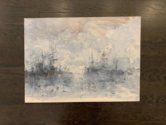 Bateaux dans les Nuages by Christian Nepo, Impressionist Painting on Paper