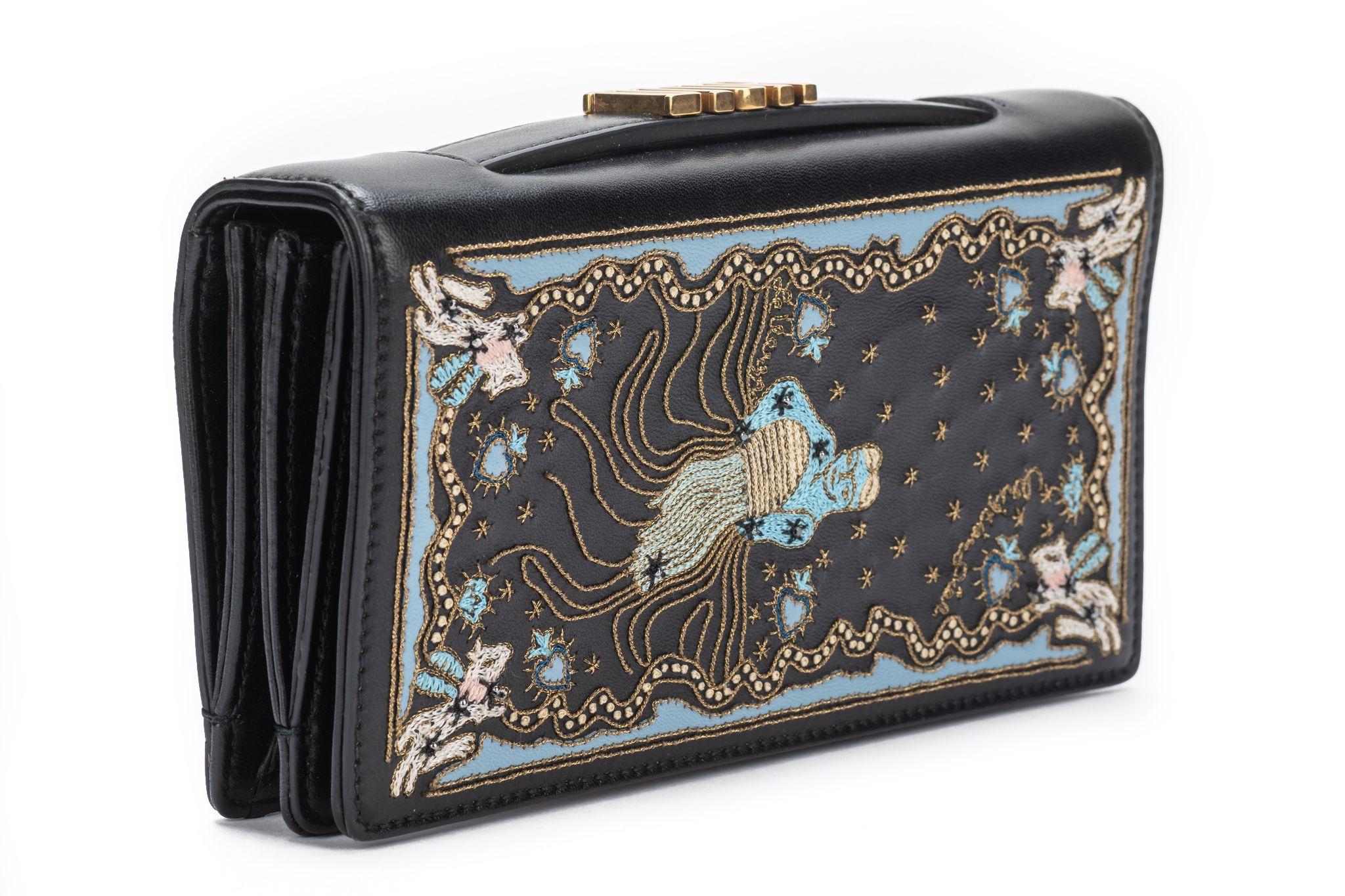 Christian Dior Tarot Pouch with Embroidered Leather. It is from the brand's Spring/Summer 2017 Collection, the first collection from Maria Grazia Chiuri. The bag is new and comes with the booklet, card and original dustcover.