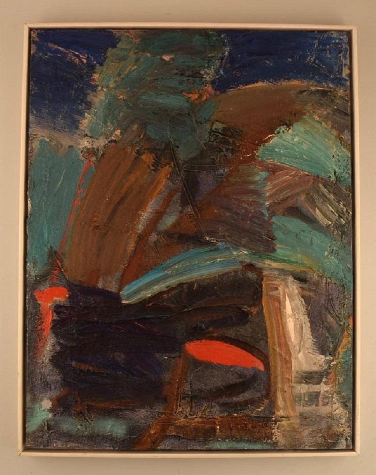 Christian Ohlsson, listed Swedish artist. 
Oil on canvas. Abstract composition. 1960s.
The canvas measures: 65 x 50 cm.
The frame measures: 5 mm.
In excellent condition.
Signed.