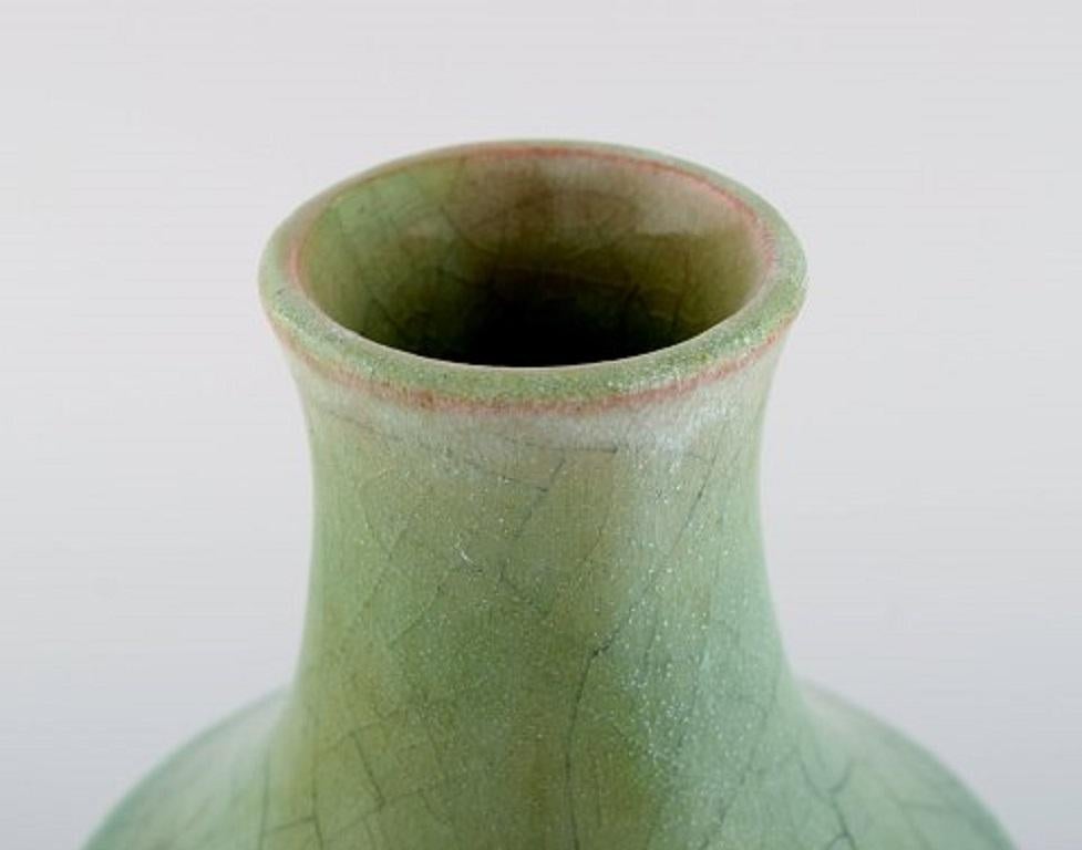 Scandinavian Modern Christian Poulsen, Denmark, Unique Vase in Glazed Ceramics