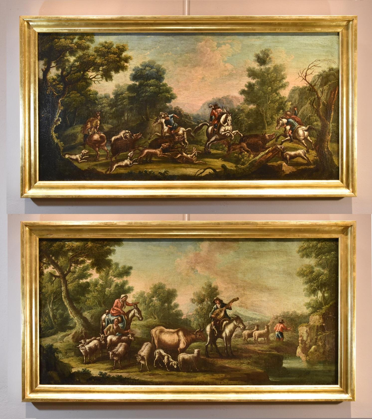 Christian Reder (Leipzig 1656 - Rome 1729)  

Landscape with pastoral idyll  

Oil on canvas  66 x 132 cm Framed 76 x 143 cm   

We present this delightful work, of which the matching piece is also available, depicting a landscape enveloped in a