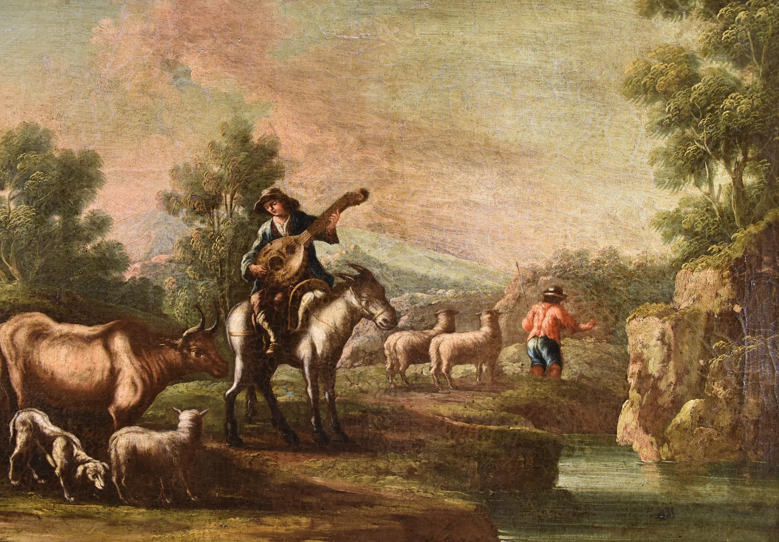 Landscape Reder 17/18th Century Pait OIl on canvas Old master For Sale 3