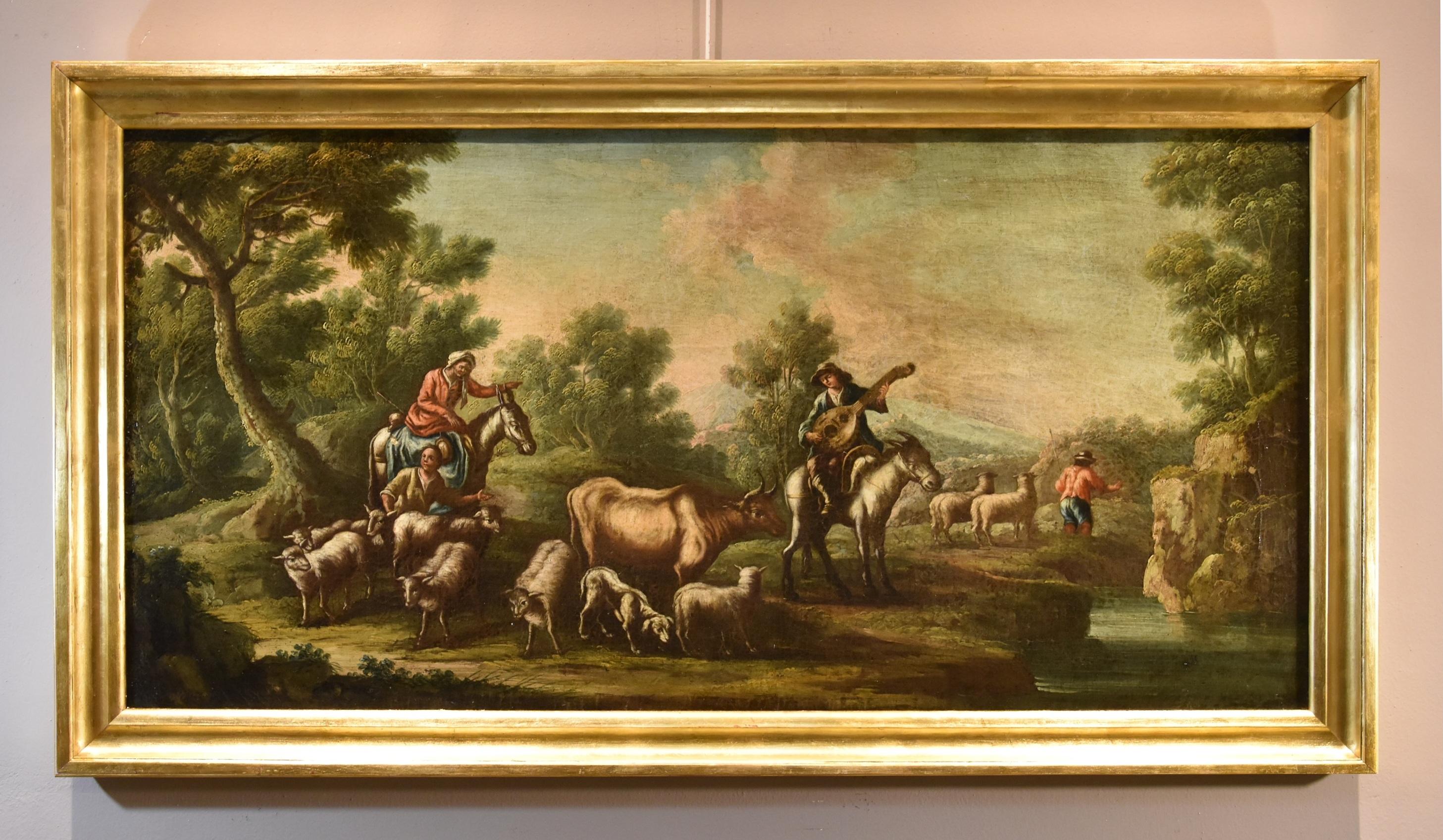 Landscape Reder 17/18th Century Pait OIl on canvas Old master - Painting by Christian Reder (Leipzig 1656 - Rome 1729)