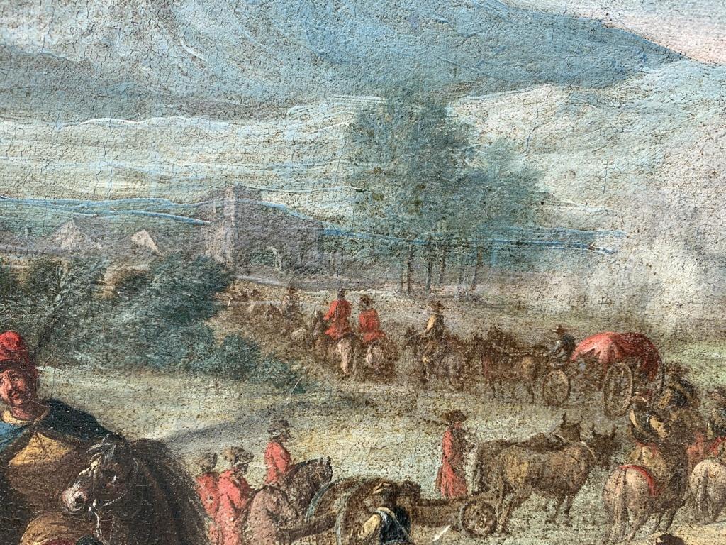Christian Reder (Italie) - Peinture de paysage italienne du XVIIIe siècle - Soldats en vente 10