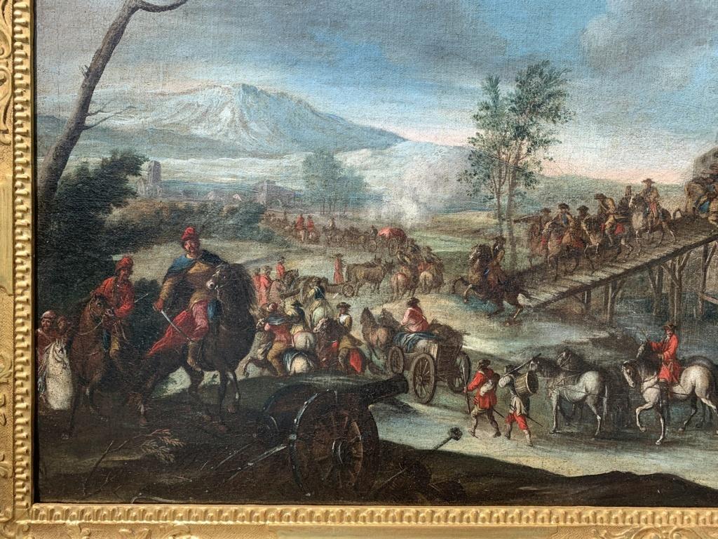 Christian Reder (Italie) - Peinture de paysage italienne du XVIIIe siècle - Soldats en vente 1