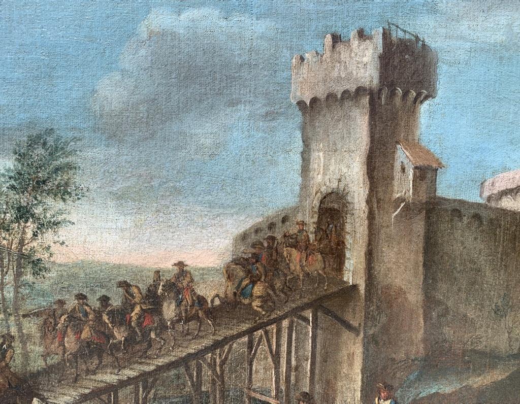 Christian Reder (Italie) - Peinture de paysage italienne du XVIIIe siècle - Soldats en vente 5