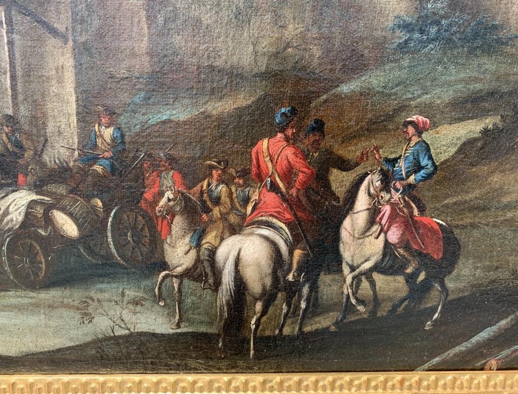 Christian Reder (Italie) - Peinture de paysage italienne du XVIIIe siècle - Soldats en vente 6