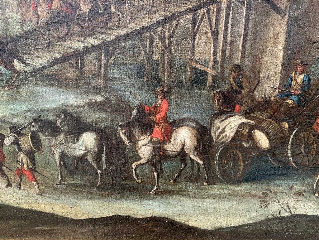 Christian Reder (Italie) - Peinture de paysage italienne du XVIIIe siècle - Soldats en vente 7