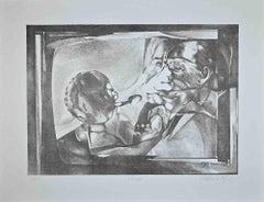 Interview - Lithograph by Christian Ricker - 1970s