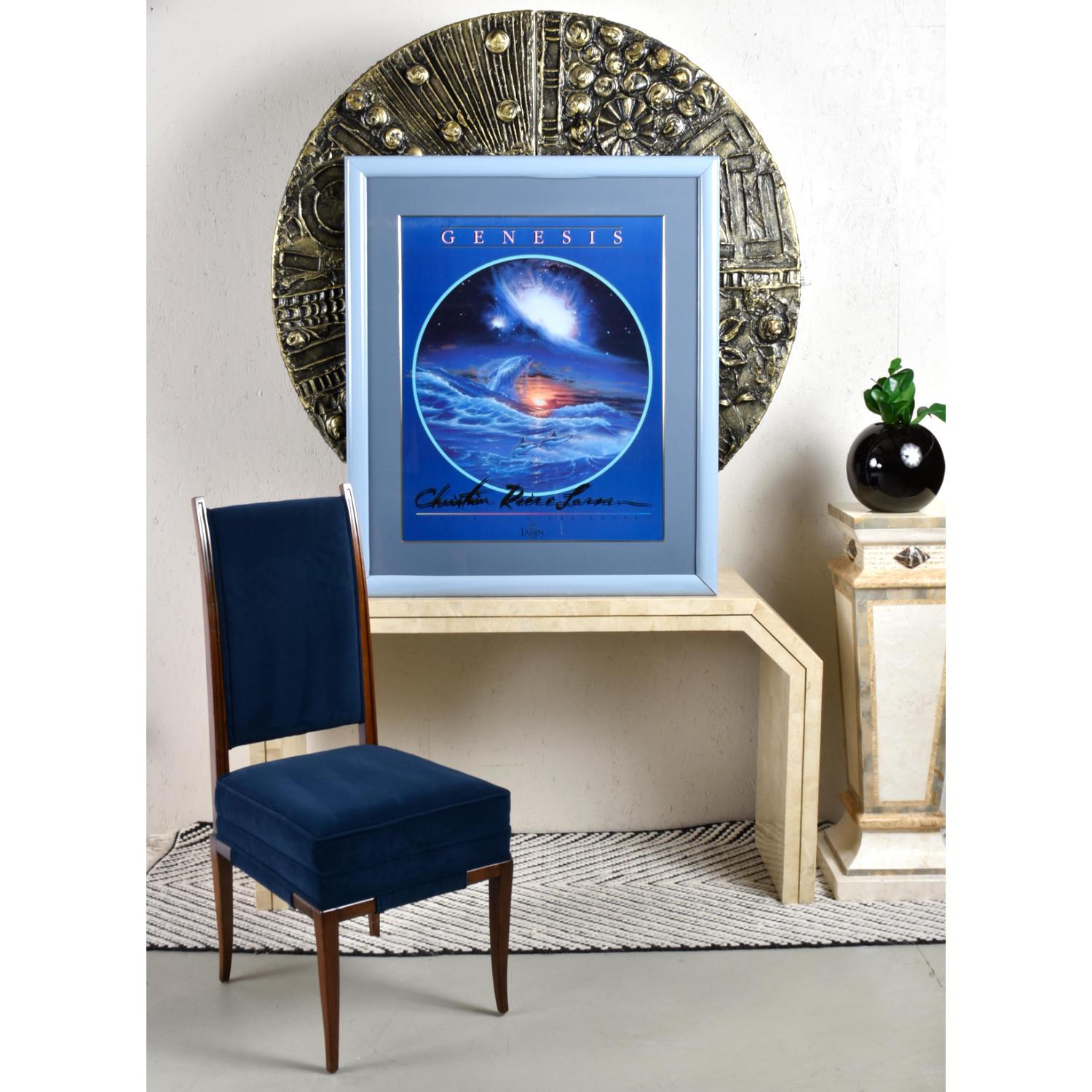 Christian Riese Lassen Génesis Hawaiana Aqua Fantasía Enmarcado Galerie Lassen Print Estadounidense en venta