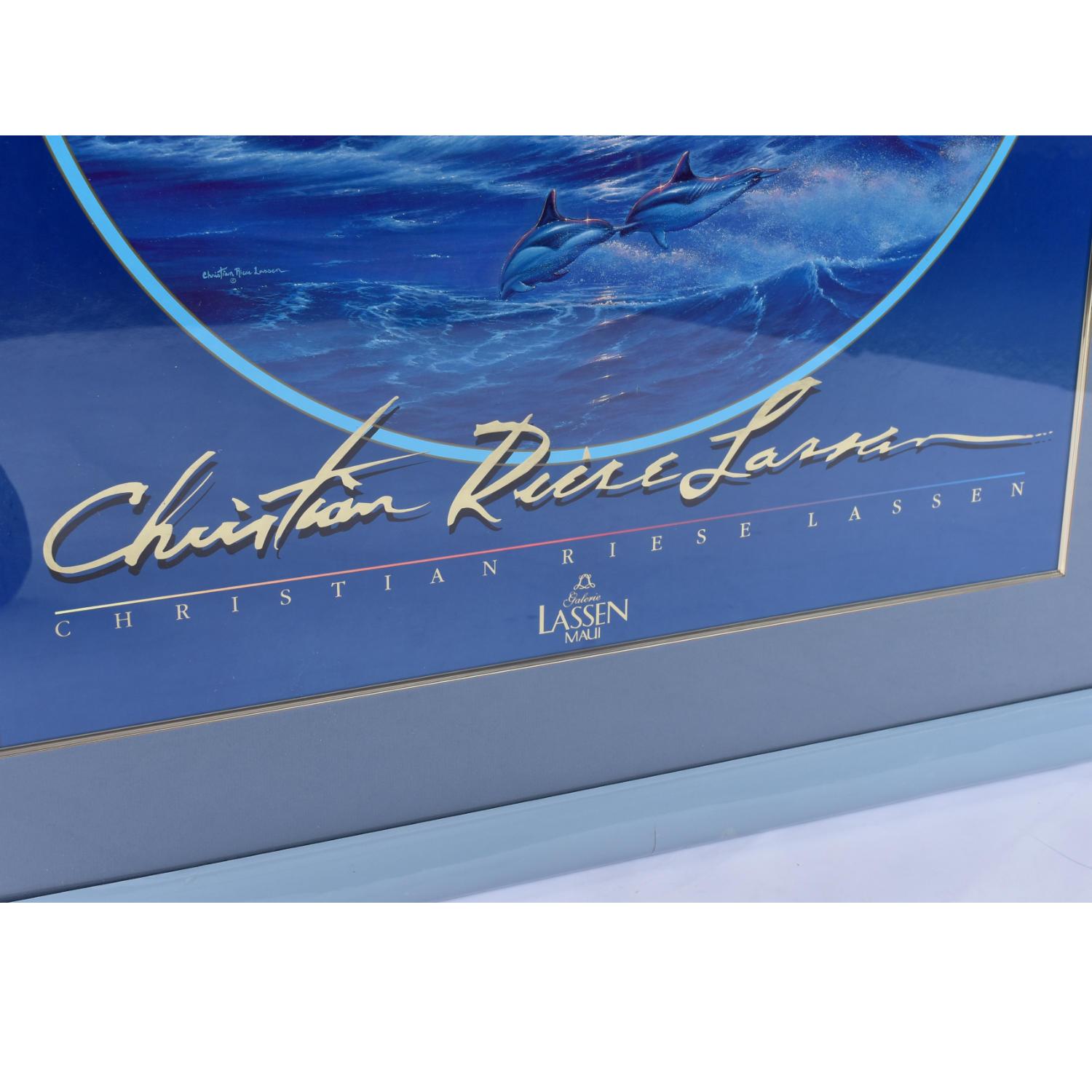Christian Riese Lassen Génesis Hawaiana Aqua Fantasía Enmarcado Galerie Lassen Print Lienzo en venta