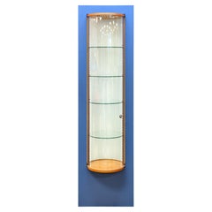 Christian Robert Contemporary Italian Illuminated Round Glass Shelving Wall Unit