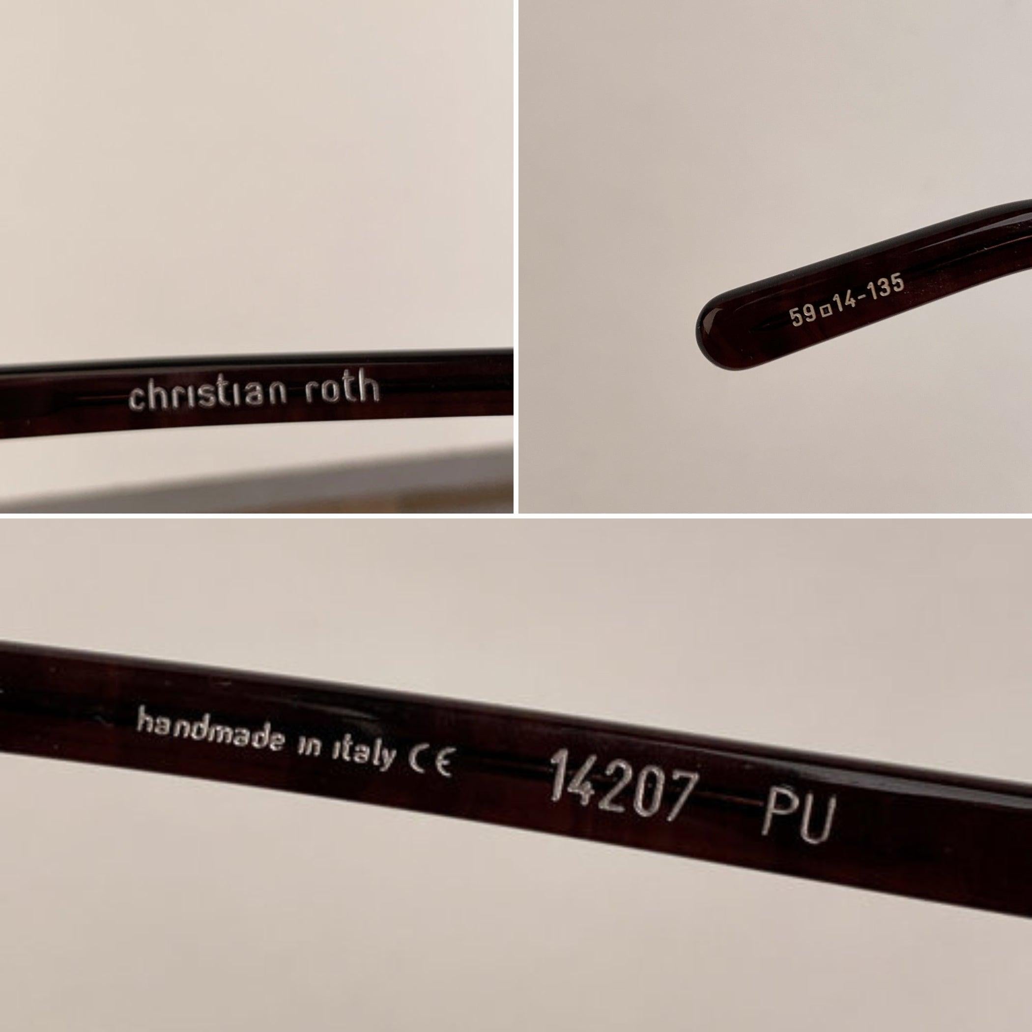Christian Roth Vintage Lila Sonnenbrille Mod 14207 PU Bug Eye 59/14, Vintage im Zustand „Hervorragend“ im Angebot in Rome, Rome