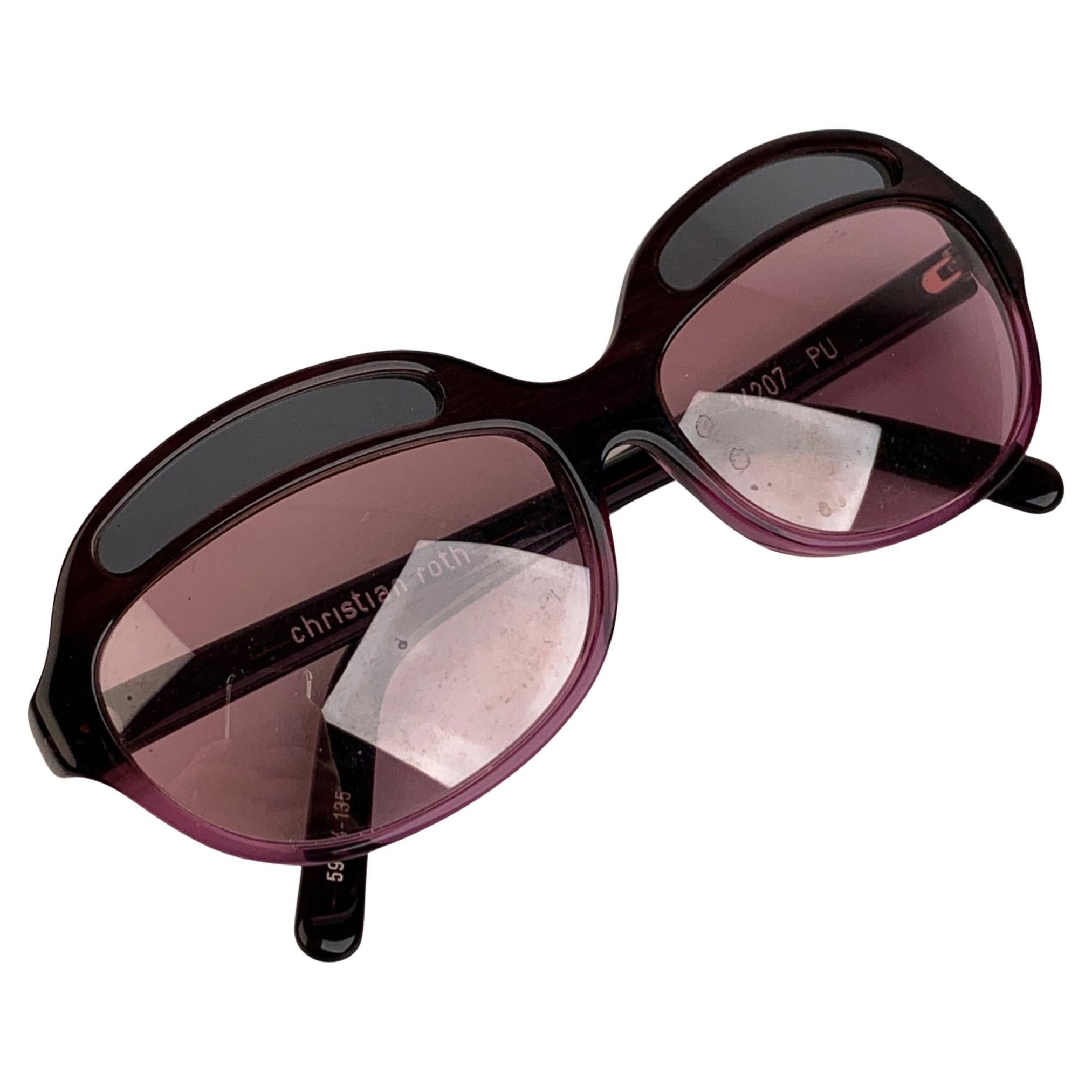 Christian Roth Vintage Purple Sunglasses Mod 14207 PU Bug Eye 59/14
