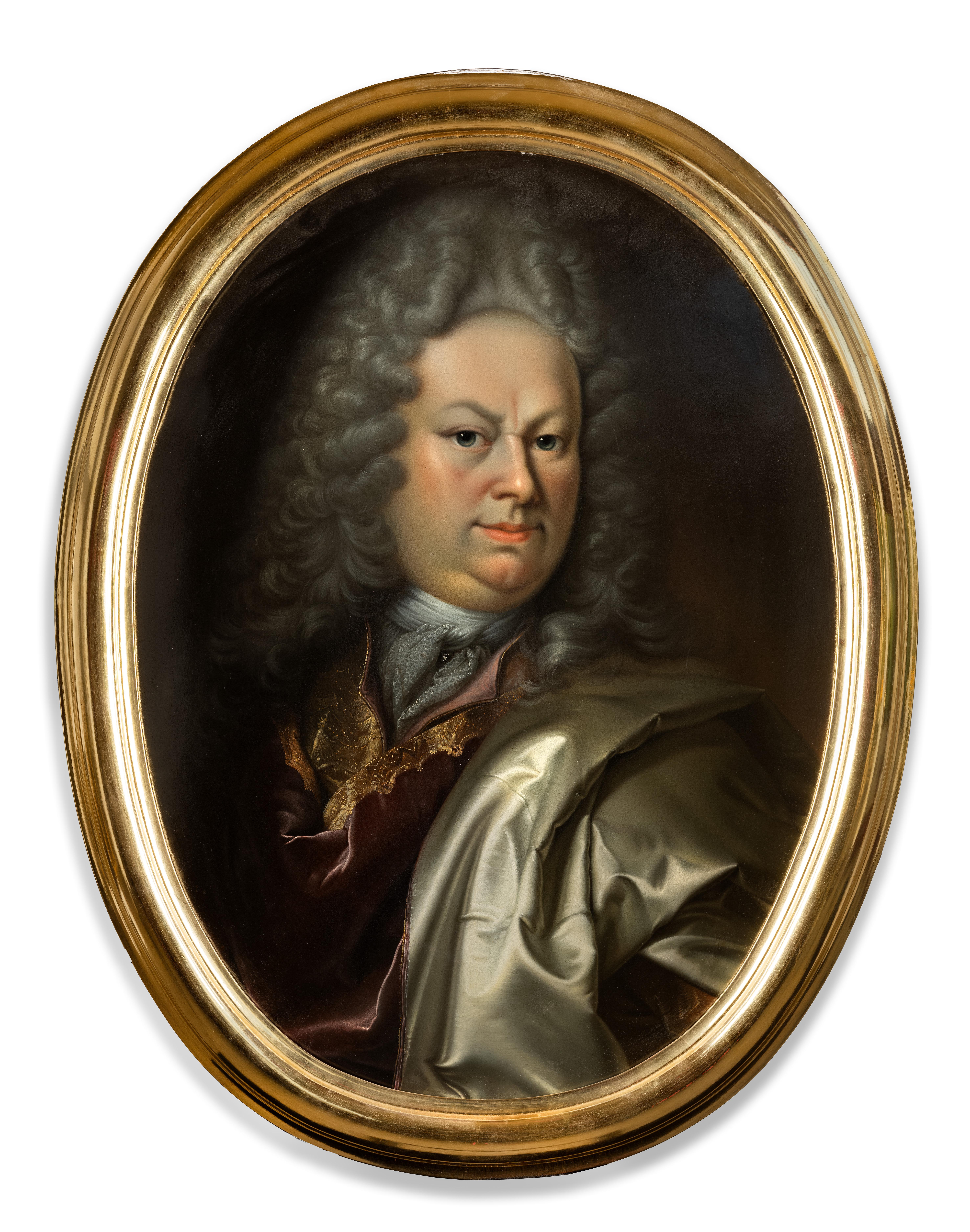 Ritratto di gentiluomo, Halung, pittore di corte Schildbach, Gotha, rame convesso