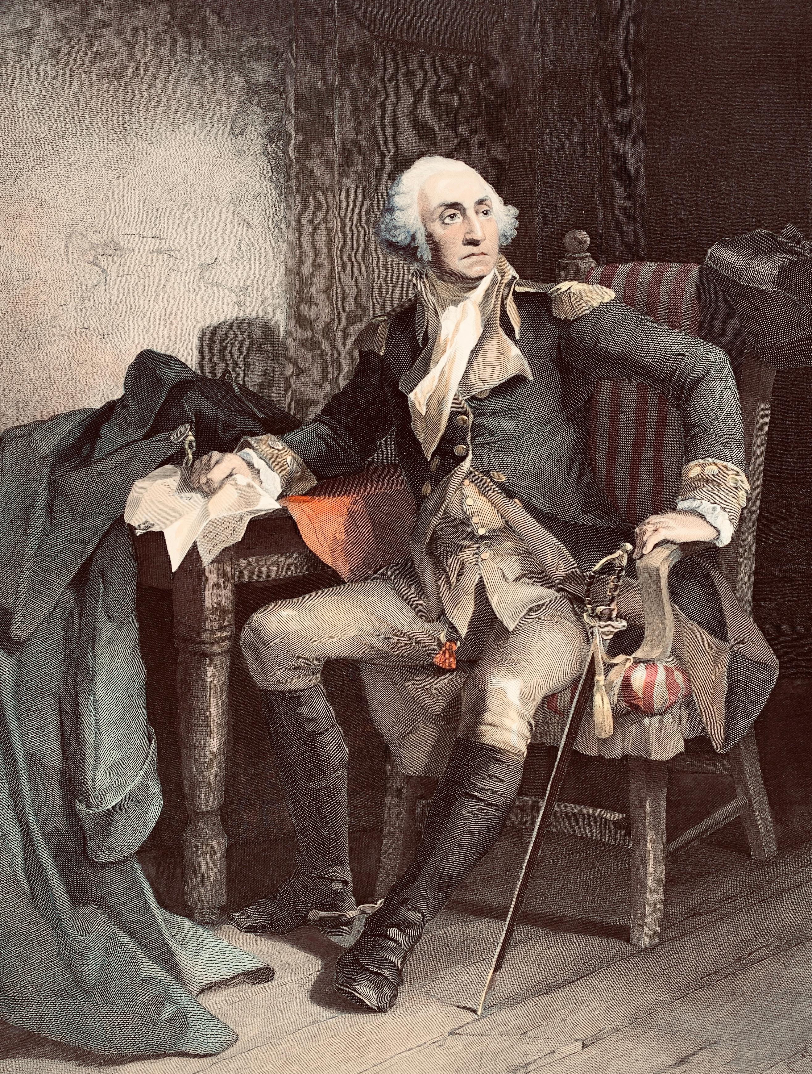 George Washington, Historischer Duche-Brief – Print von Christian Schussele