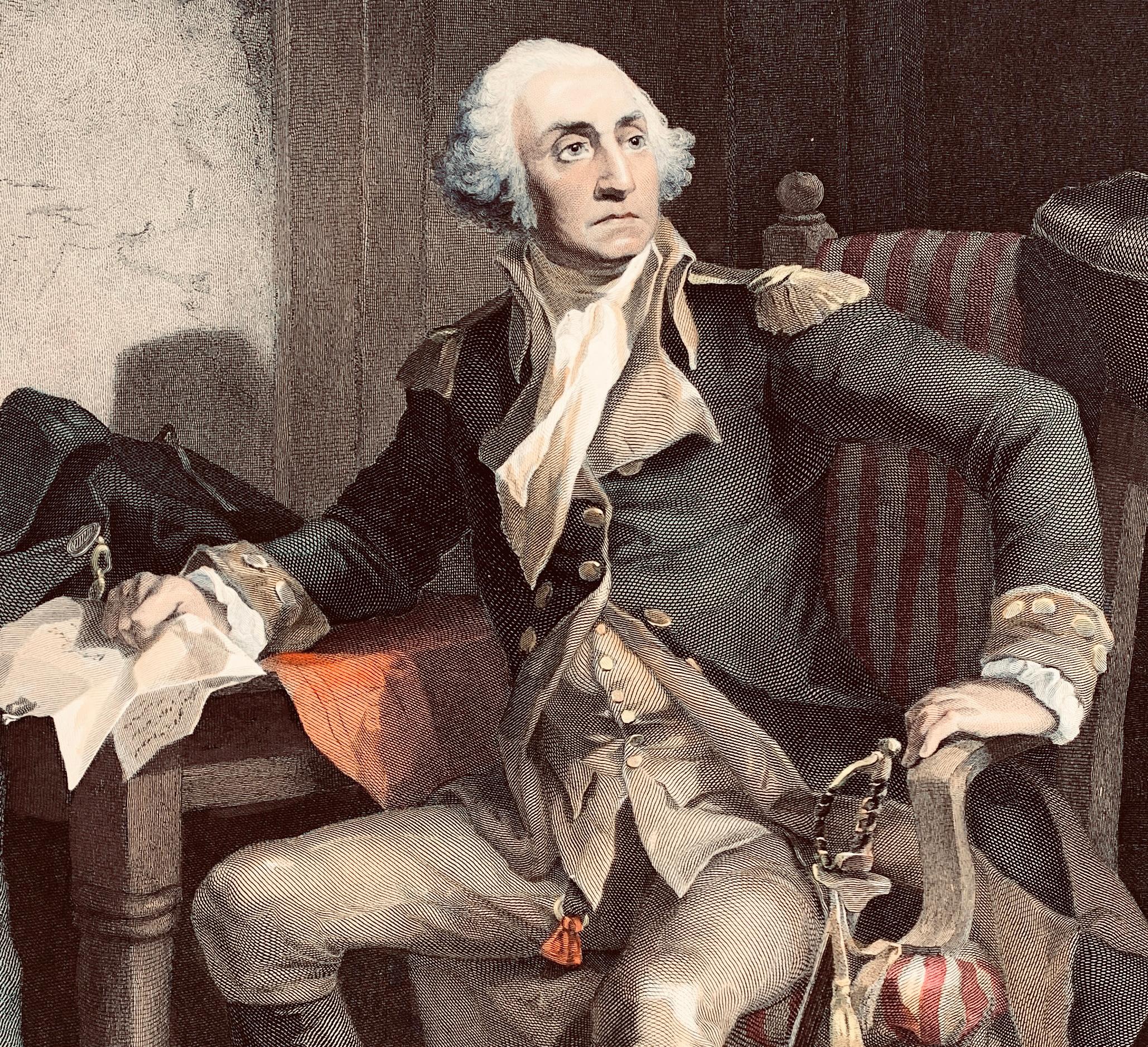George Washington, Historischer Duche-Brief (Realismus), Print, von Christian Schussele
