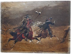 Christian Sell, German Military Painting, On Panel, 19th Century