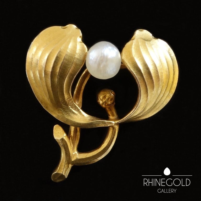Christian Seybold German Jugendstil Art Nouveau Mistletoe Pearl Gold ...