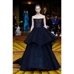 Christian Siriano Couture Spring 2019 Runway Size 4 / 6 Black Horsehair Gown