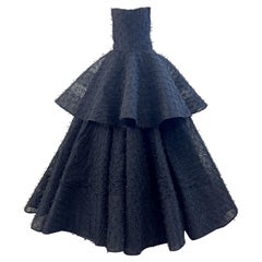 Christian Siriano Couture Spring 2019 Runway Size 4 / 6 Black Horsehair Gown