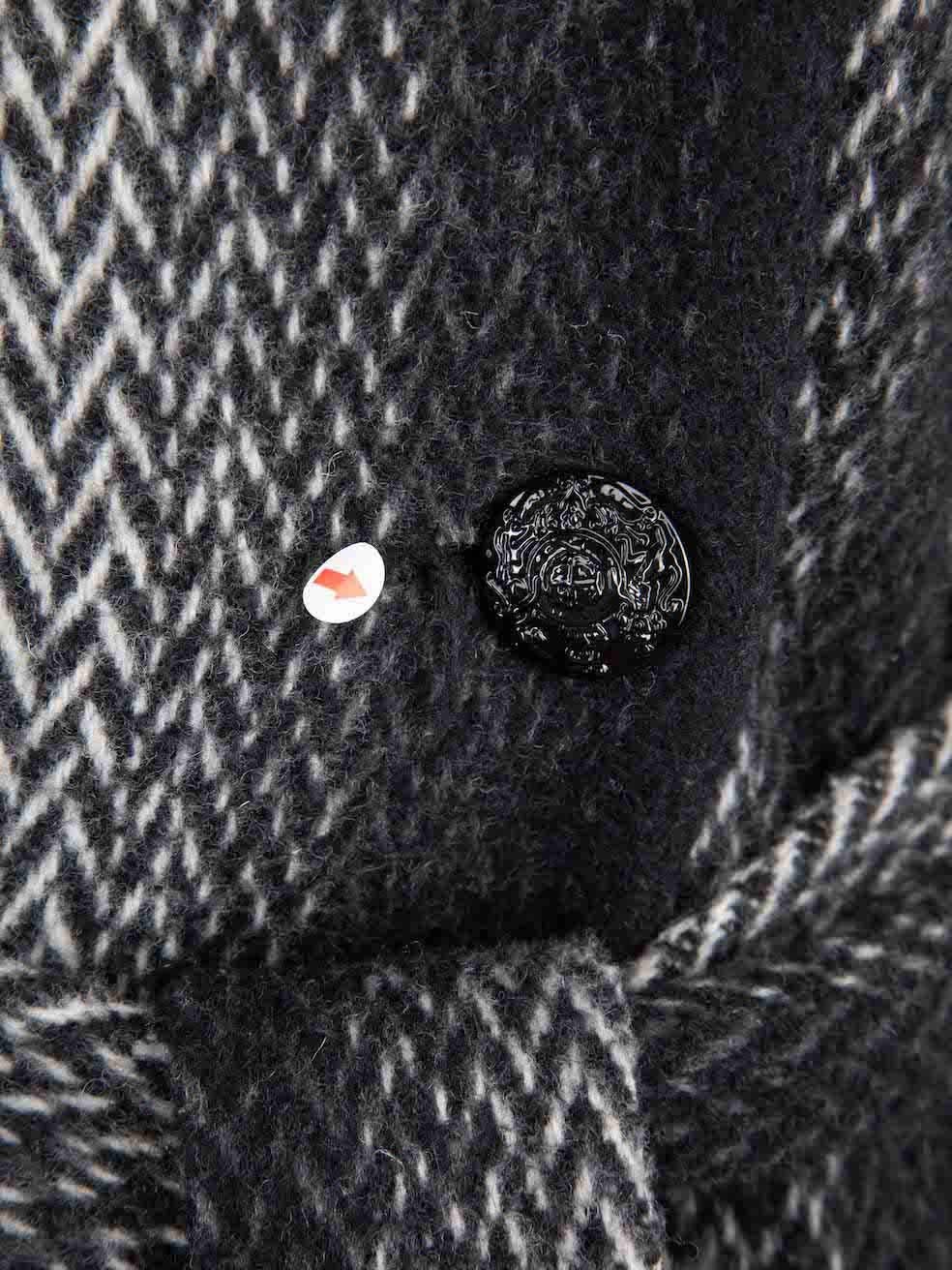 Christian Siriano Grau Wolle Ombré Streifen Mantel mit Gürtel Größe L Damen im Angebot