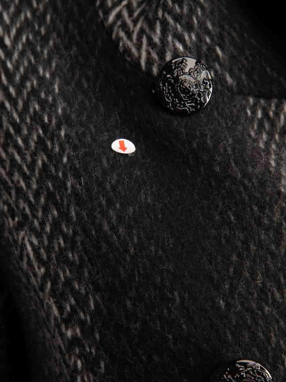 Christian Siriano Grau Wolle Ombré Streifen Mantel mit Gürtel Größe L im Angebot 1