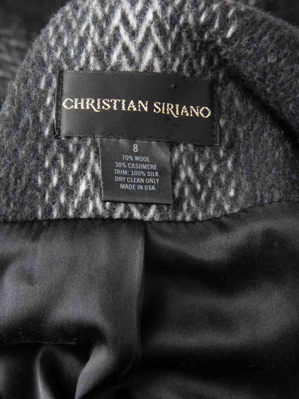 Christian Siriano Grey Wool Ombré Stripe Belted Coat Size L For Sale 2