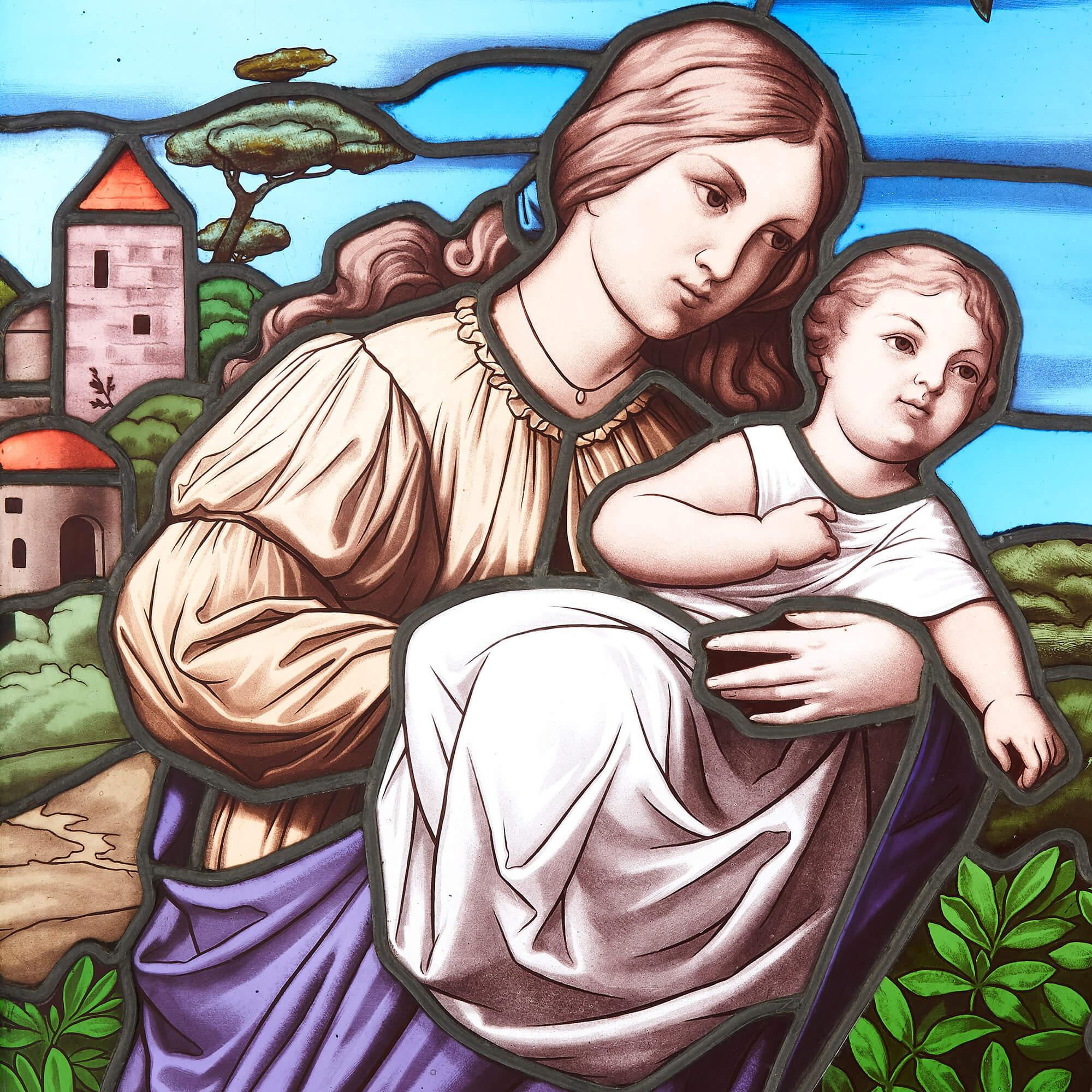 Christliches Buntglasfenster mit Christus, der Kinder segnet im Zustand „Gut“ im Angebot in London, GB