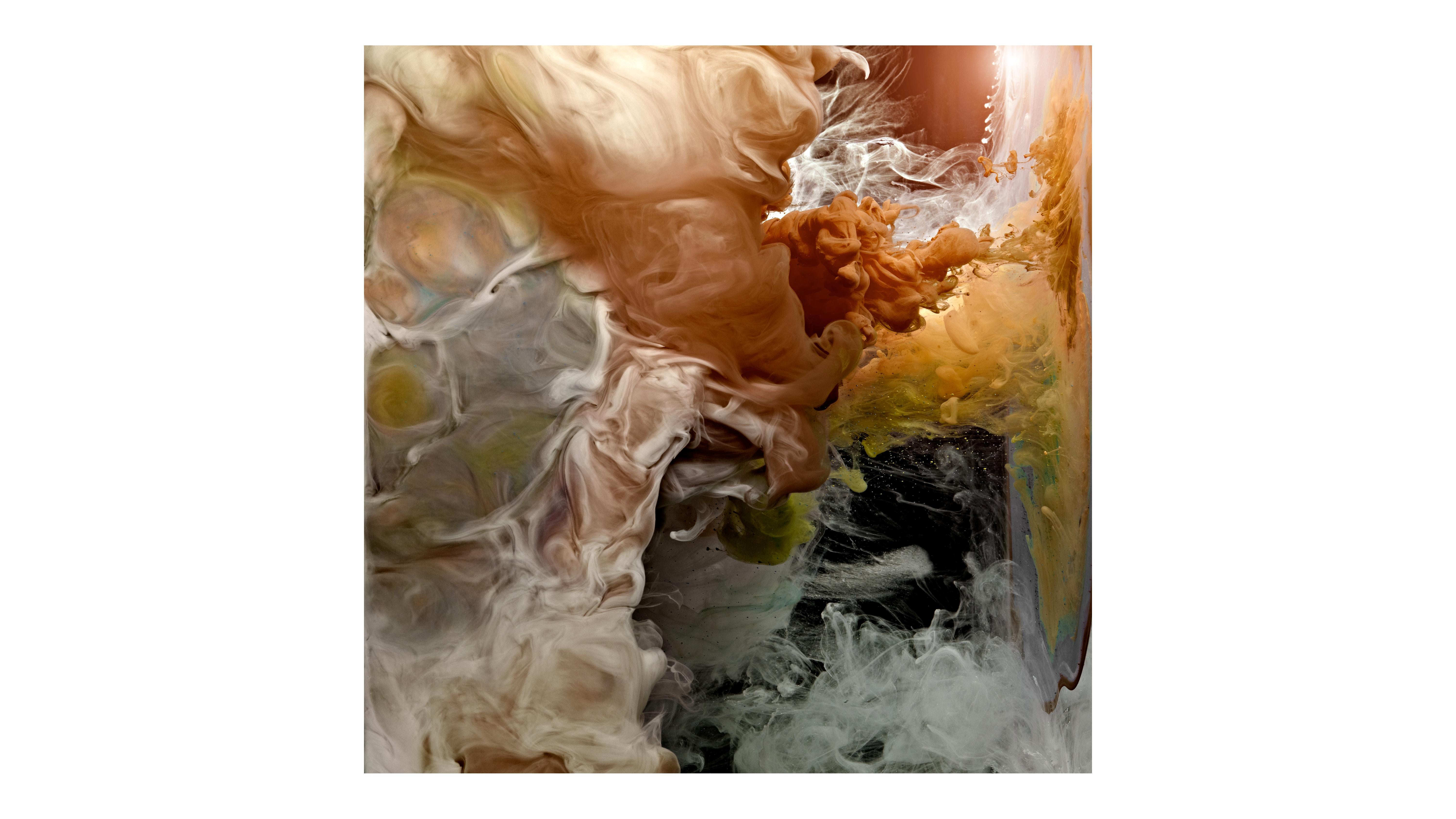 Christian Stoll Color Photograph - Hemisphere I - large format photograph of abstract liquid cloudscape in water