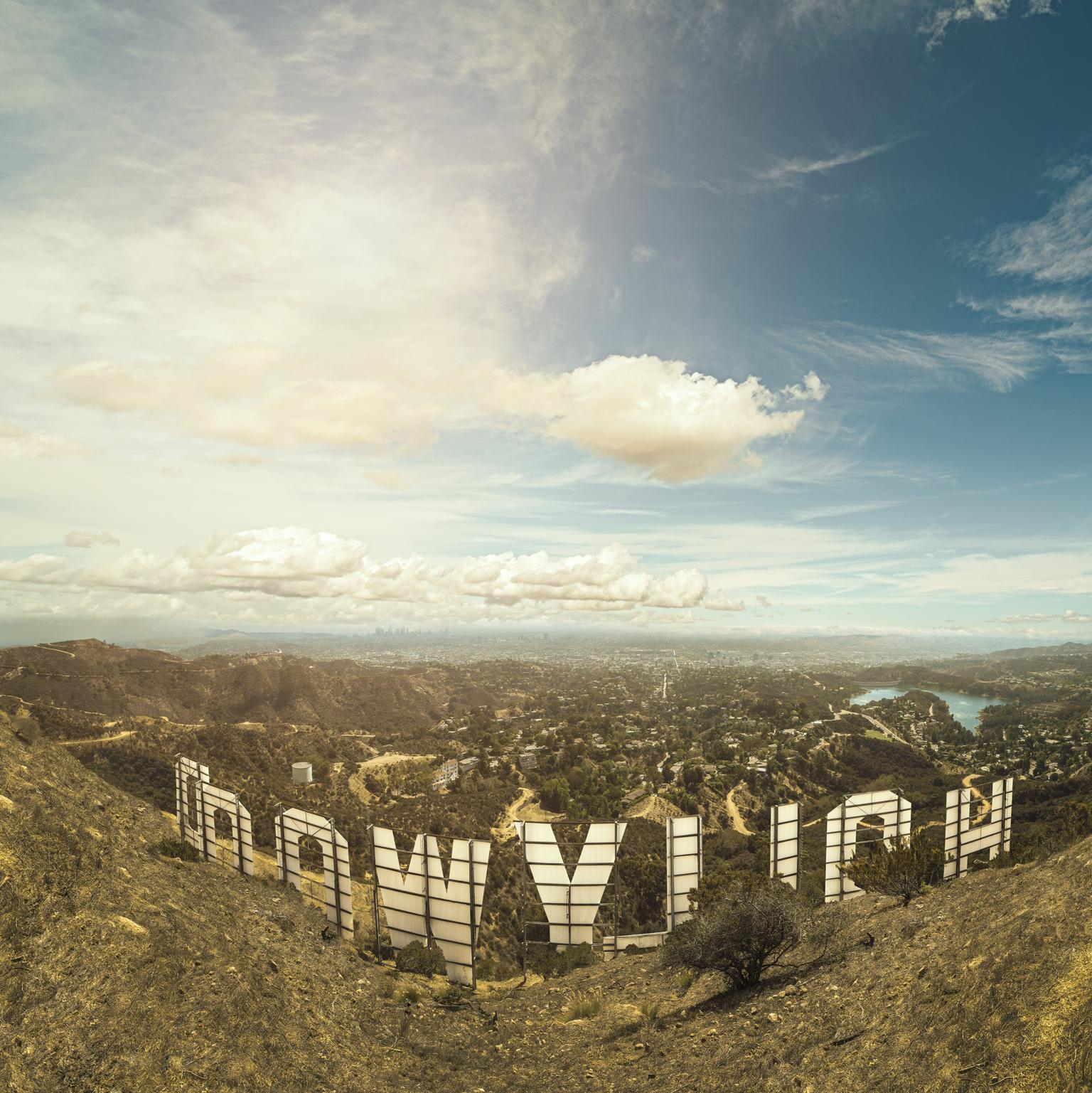 Hollywood (encadré) - photographie d'un point de repère californien emblématique à Los Angeles